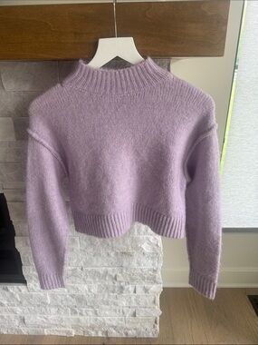 Full Tilt Lavender Cropped Turtleneck Sweater